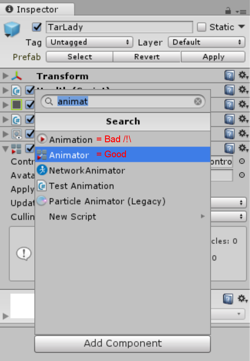 Animation GameObject Components